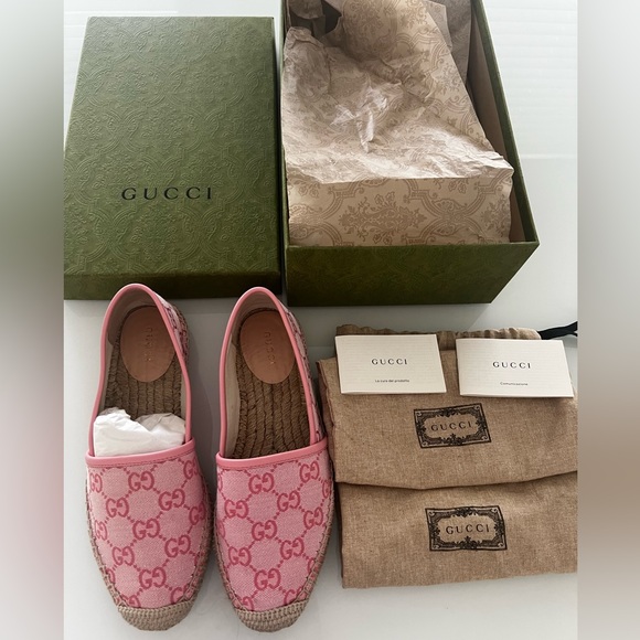 Gucci Espadrilles Canvas GG Shoes SZ 36 - Picture 1 of 9